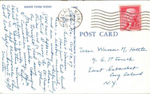 FARM SCENE - MAINE ME - VINTAGE POSTED - POSTCARD 