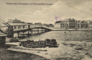 curacao, D.W.I., WILLEMSTAD, Puente entre Otrabanda y la Fortaleza Rif (1920s)