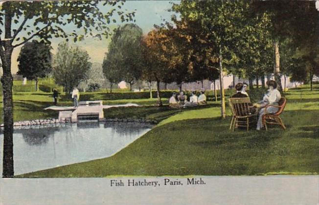 Michigan Paris Scene In Fish Hatchery 1910