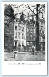 LONDON, ENGLAND ~ Queen Square Street Scene DEMETER HOUSE c1910s UK Postcard