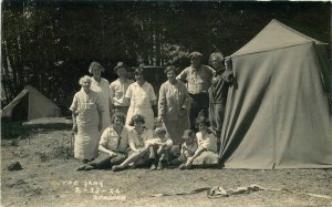 11926 The Gang Camping group photograph RPPC Photo Postcard 22-11371