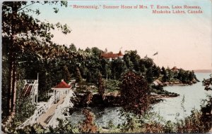 Ravenscraig Lake Rosseau Muskoka Lakes Ontario ON Mrs Eaton Home Postcard H54