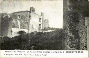 CPA Eruzione del Vesuvio La massa avvolge Boscotrecase ITALY (803372)