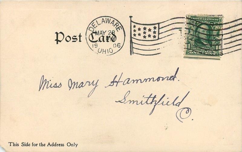 Delaware Ohio~Greenwood Lake Twists & Points~Row Boat~B&W 1906 Postcard