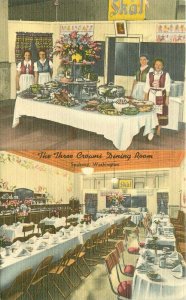 Spokane Washington The Three Crowns 1940s Wright Advertising Postcard 21-9030