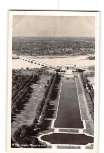 Washington DC RPPC Real Photo 1930-1950 Aerial View of Lincoln Memorial