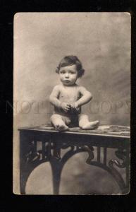 047965 Nude Boy Baby w/ Boot vintage PHOTO