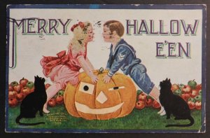 1909 St. Paul MN to Brooklyn NY USA Merry Halloween Postcard Cover Children