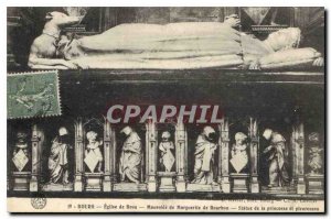 Old Postcard Bourg Brou Church Mausoleum of Margaret of Bourbon Statue of Pri...