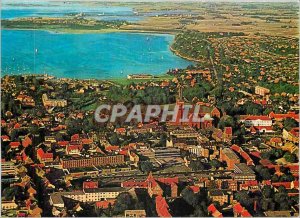 Modern Postcard Roskilde Aerial view of the city with the Cathedral and the V...