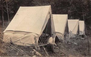 New York Camping Scene Real Photo Vintage Postcard JF686451