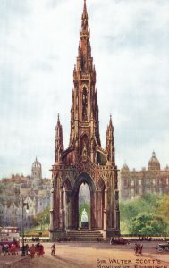 Vintage Postcard Sir Walter Scott's Monument Architecture Edinburgh Scotland