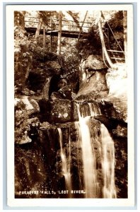 1932 Paradise Falls Lost River Waterfalls North Woodstock NH RPPC Photo Postcard 