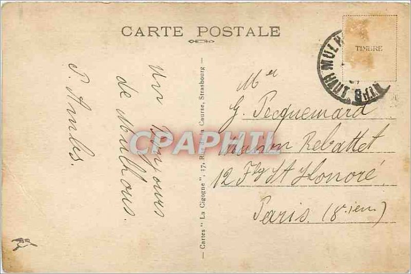 Old Postcard Mulhouse Hotel Post