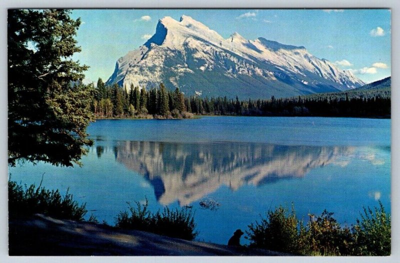 Mt Rundle, Canadian Rockies, Banff National Park Alberta, Vintage Postcard