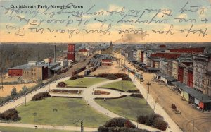 Memphis Tennessee Confederate Park View, Trolley Cars Shown Vintage PC U8709