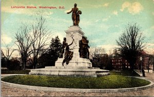 Lafayette Statue Washington Dc White House Congress French Soliders Postcard