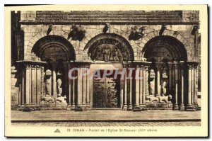 Postcard Old Dinan Portal of the Church of St. Savior XII century