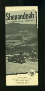 Shenandoah National Park Virginia Vintage 1952 Foldout Brochure & Map