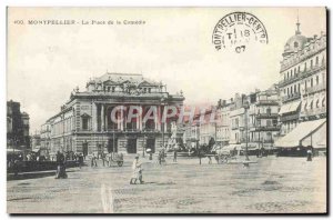 Old Postcard Montpellier Place de la Comedie