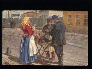 137469 RUSSIA Rural Woman Seller by BOSQUINE Boskin Vintage PC