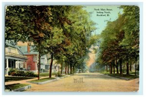 1915 North Main St. Looking North Rockford Illinois IL Posted Antique Postcard 