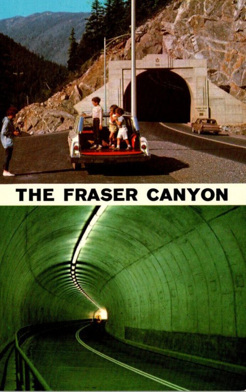 Canada British Columbia Fraser Canyon China Bar Tunnel Split View 1965