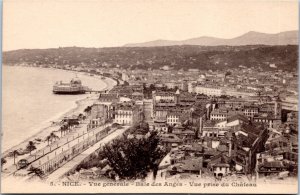 Postcard France Nice - bird's eye view from castle