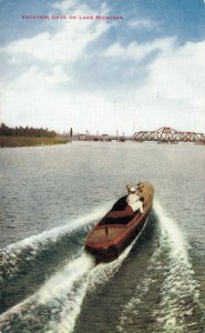 USA Vacation Days On Lake Michigan Vintage Postcard 07.90