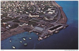 Aerial View of Havre St. Pierre, Quebec, Canada, 40-60s