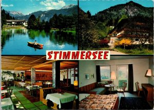 VINTAGE CONTINENTAL SIZE POSTCARD GUEST HOUSE STIMMERSEE TIROLS AUSTRIA STAMPS