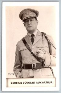 RPPC  US Army WW2  General Douglas Macarthur  Real Photo  Postcard
