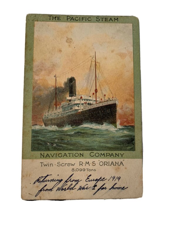 Pacific Vapeur Navigation Co.Double Vis RMS Oriana Carte Postale