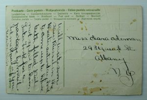 C.1910 Brown Coat Santa Claus w/ Lantern, Mica, Postcard P76