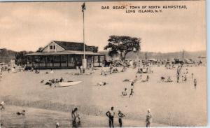 NORTH HEMPSTEAD, Long Island , NY New York    BAR BEACH  c1940s Postcard