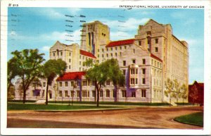 Vtg Illinois IL International House University of Chicago 1940s Linen Postcard