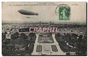  Vintage Postcard Paris the Military Airship Clement Bayard with the top of Troc