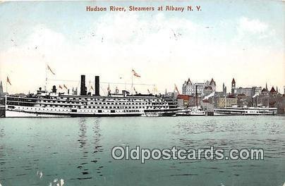 Hudson River Steamers at Albany NY USA Ship 1908 light wear on front, minor c...