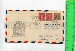 416483 CANADA 1937 year first flight Fort Grahame fort St.John airplane COVER