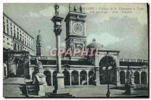 Old Postcard Udine Chiesa e Torre dell Orologio Giovanni