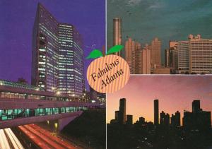 Georgia Greetings From Atlanta Skyline At Night 1989