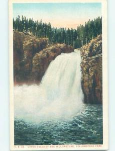 Unused W-Border UPPER FALLS Yellowstone National Park Wyoming WY H2581