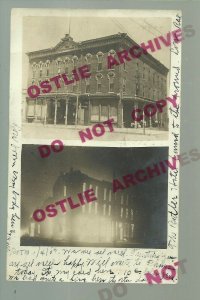 Boone IOWA RPPC 1907 BURNING OF BUTLER HOTEL Fire Disaster nr Ames Ankeny Ogden