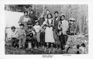 Val d'Or Quebec Canada Indian Family Real Photo Vintage Postcard AA74493