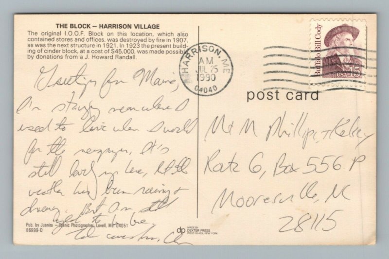 Harrison Village Block Budweiser Market Basket Cracked Maine Vintage Postcard 