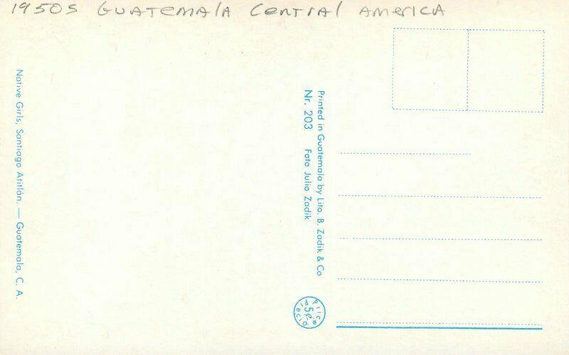 Central America Native America fountain Guatemala 1950s Postcard 5762