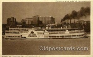 Steamer J.S. De Luxe, Streckfus steamer Ferry Boat Unused crease left top cor...