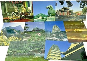 Vintage Lot (9) Chinese China Postcards Rare Buddhist Temple Zhengzhou Capital