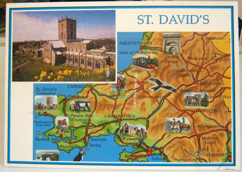 Wales St David's map and cathedral - posted 2006