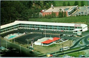 Aerial View Postcard Towne House Motor Lodge Northampton Mass Postmarked 1971